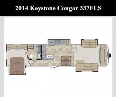2014 - Keystone - Cougar 337FLS  Front Living